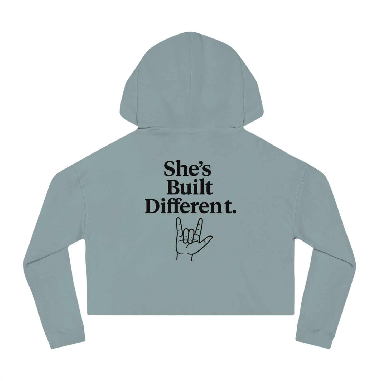 She’s Built Different | Empowerment Crop Hoodie