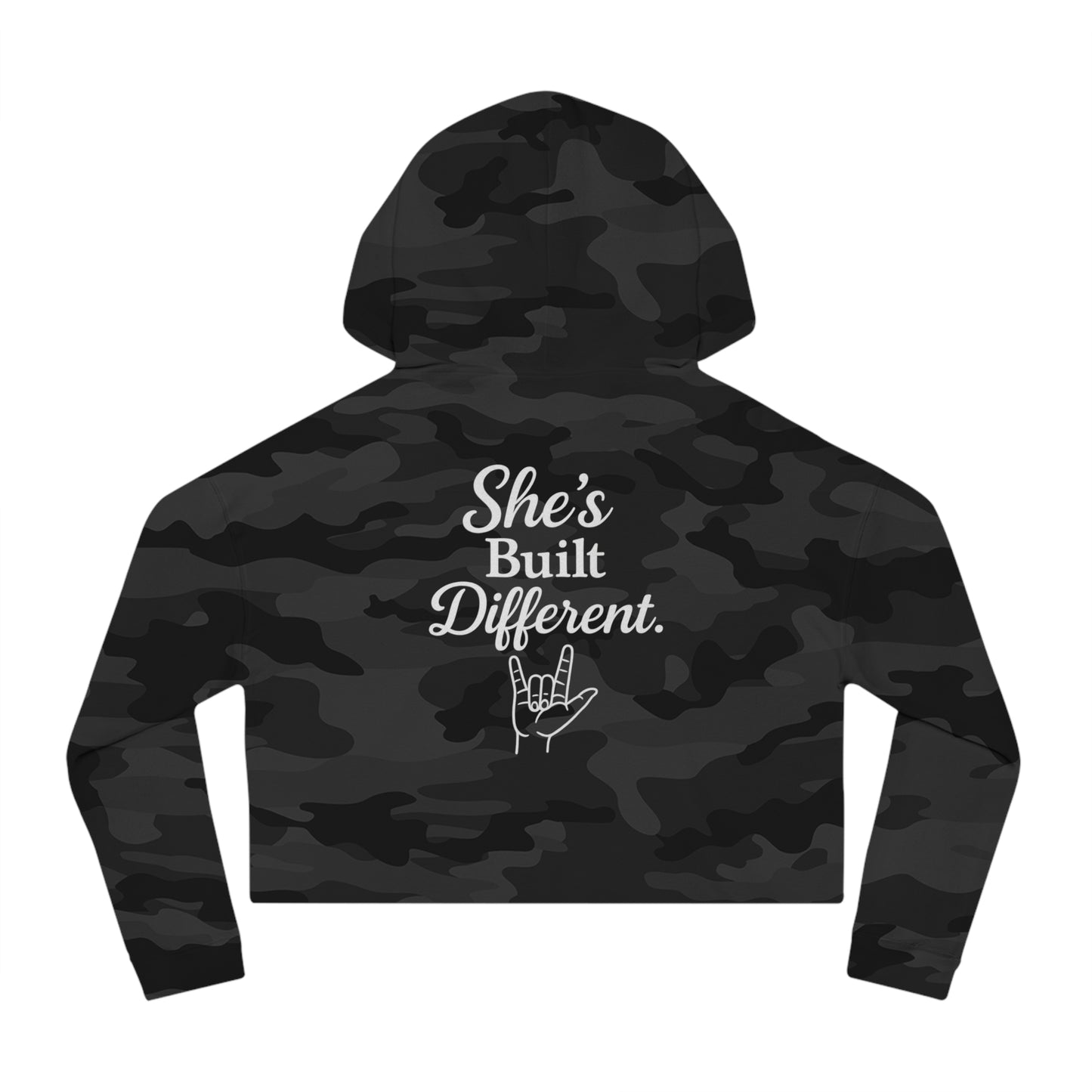 She’s Built Different | Empowerment Crop Hoodie