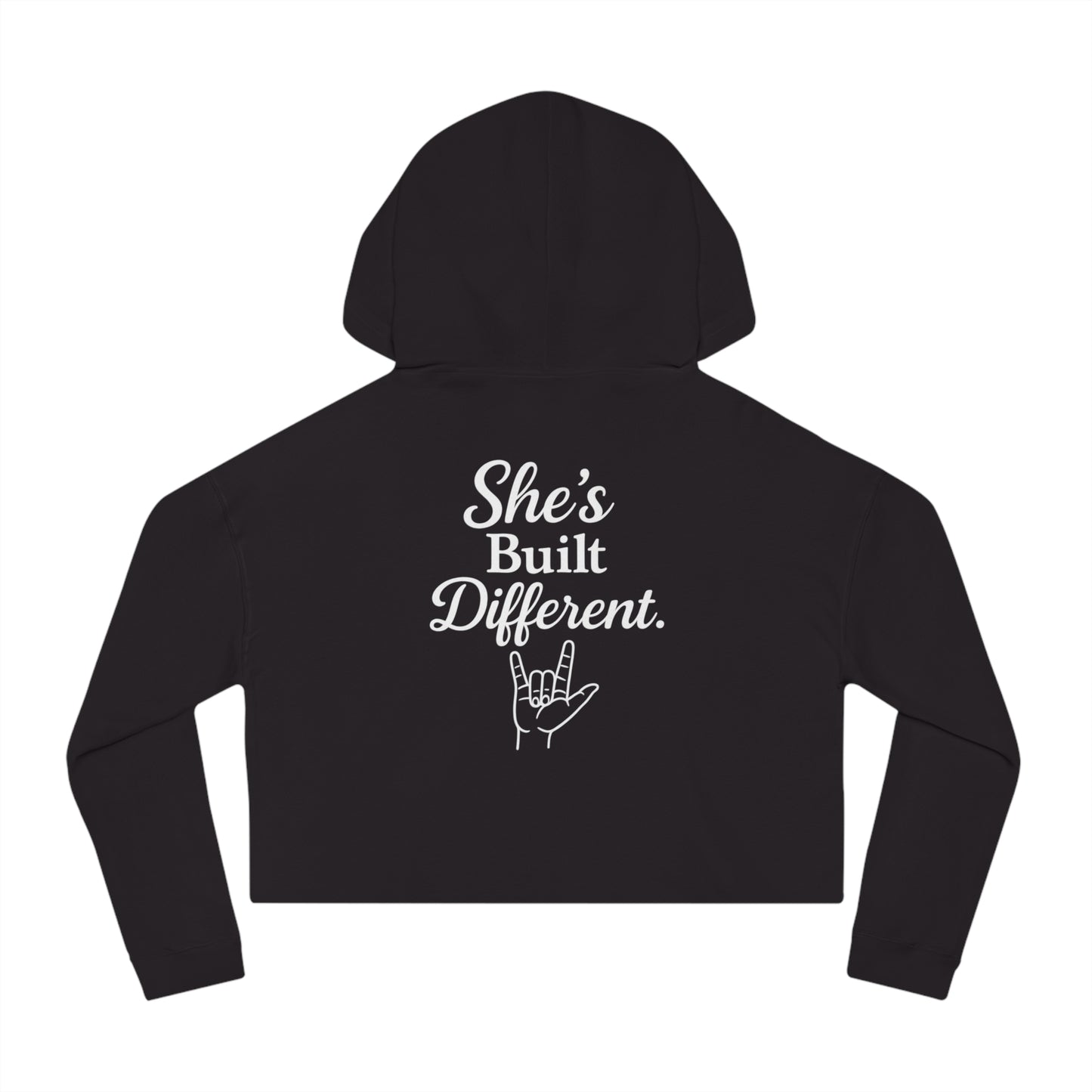 She’s Built Different | Empowerment Crop Hoodie