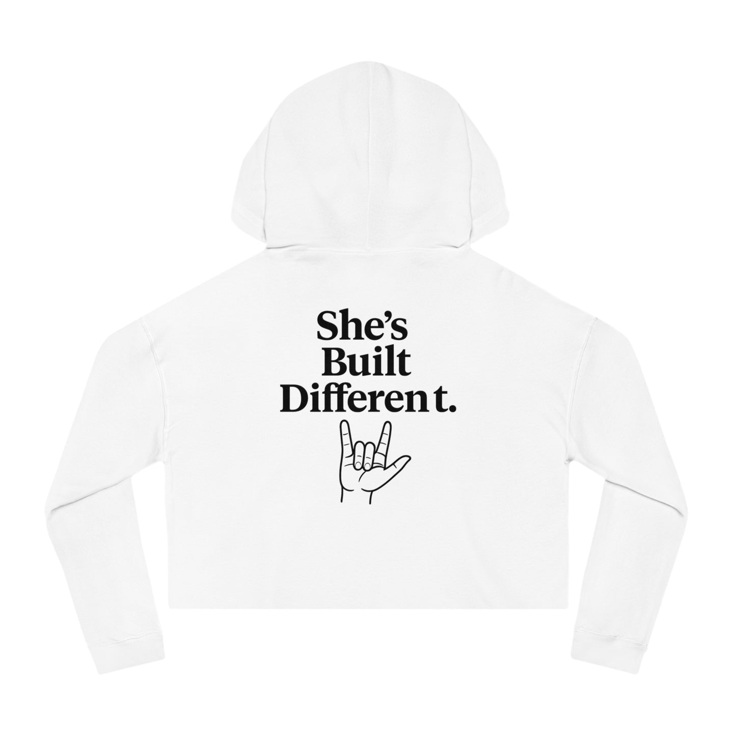 She’s Built Different | Empowerment Crop Hoodie