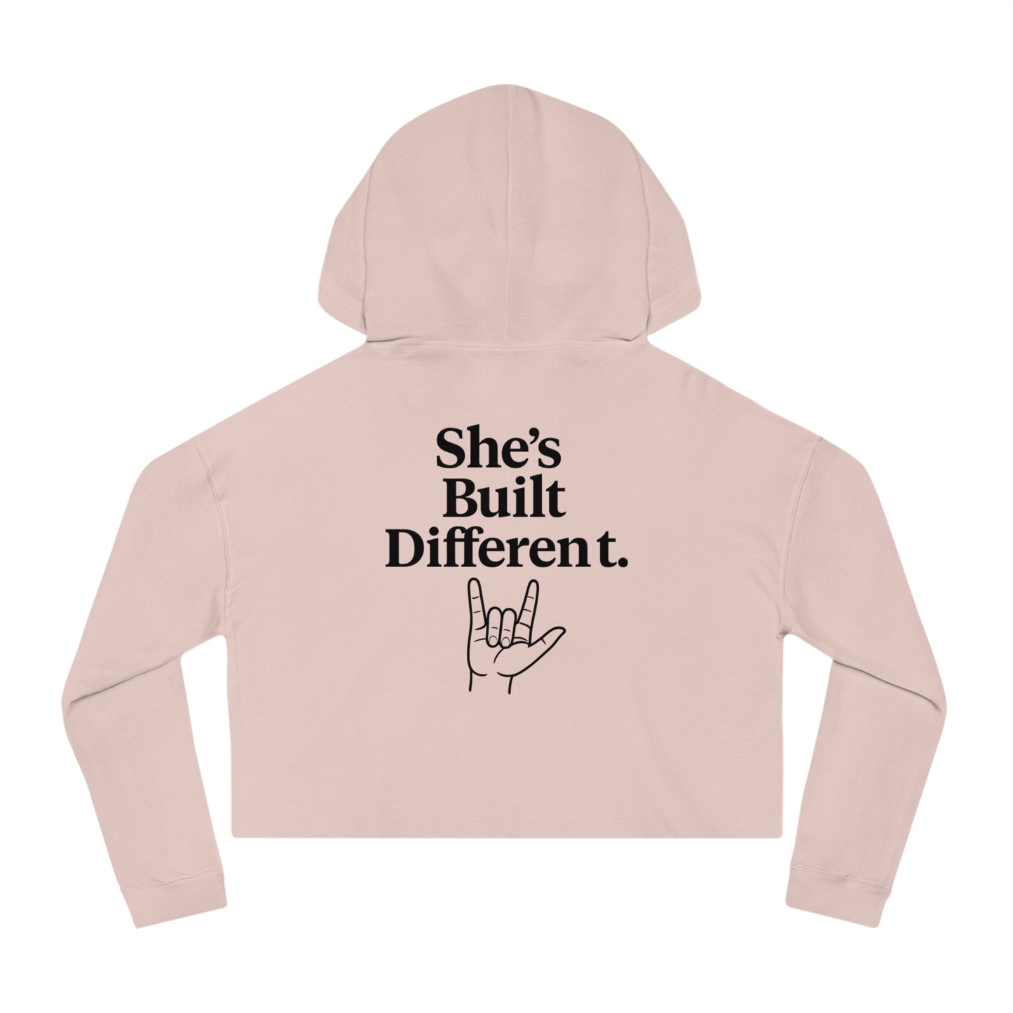 She’s Built Different | Empowerment Crop Hoodie